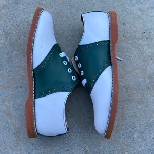Vintage Brand New Without Box Muffy’s Saddle Shoes Leather Green White